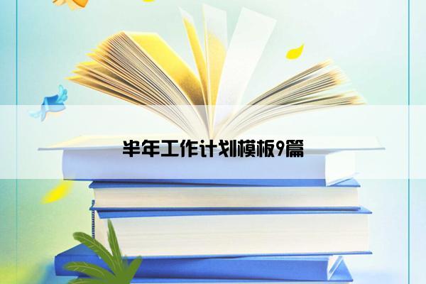 半年工作计划模板9篇