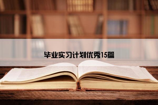 毕业实习计划优秀15篇