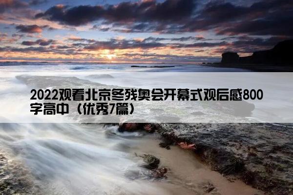 2022观看北京冬残奥会开幕式观后感800字高中（优秀7篇）