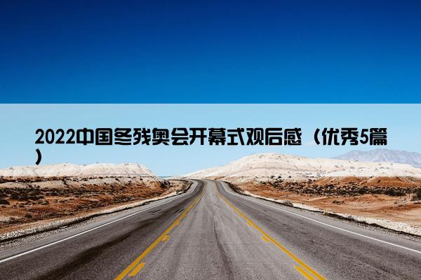2022中国冬残奥会开幕式观后感（优秀5篇）