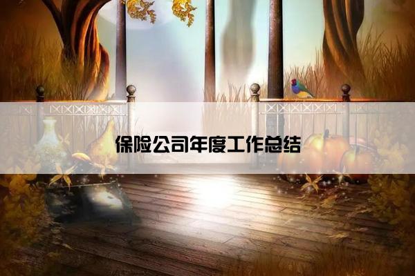 保险公司年度工作总结