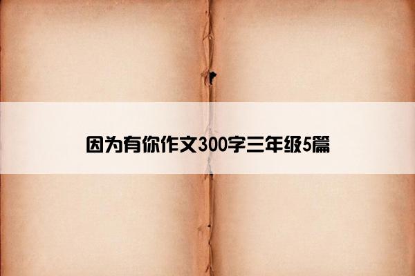 因为有你作文300字三年级5篇