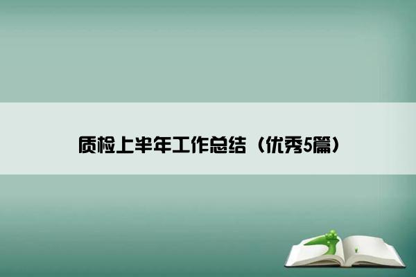 质检上半年工作总结（优秀5篇）