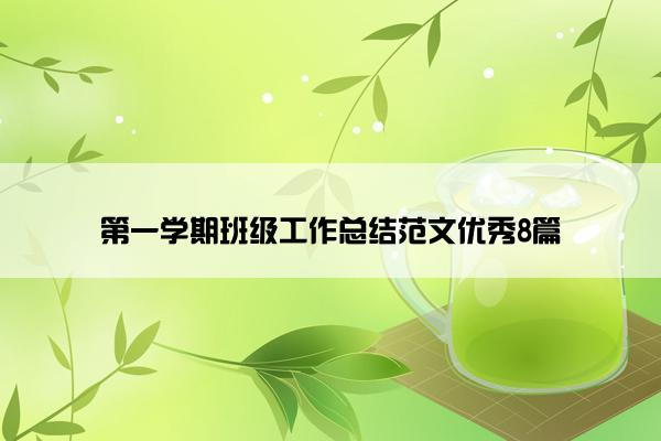 第一学期班级工作总结范文优秀8篇