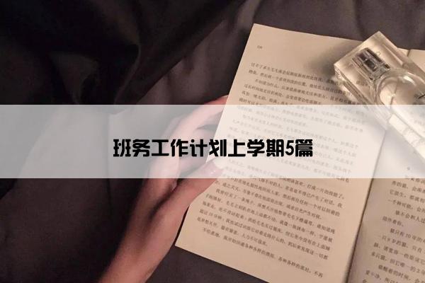 班务工作计划上学期5篇