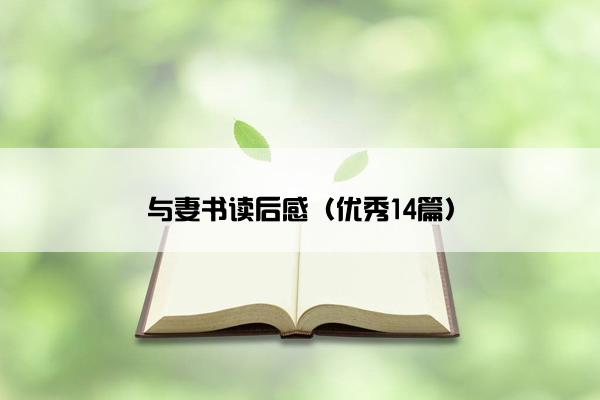与妻书读后感（优秀14篇）