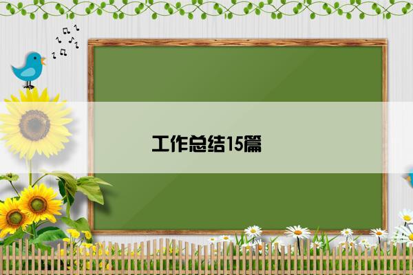 工作总结15篇