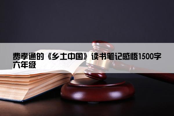 费孝通的《乡土中国》读书笔记感悟1500字六年级