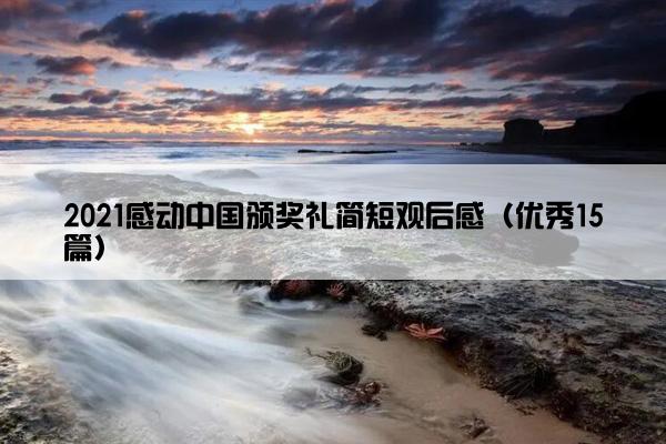 2021感动中国颁奖礼简短观后感（优秀15篇）