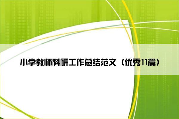 小学教师科研工作总结范文（优秀11篇）