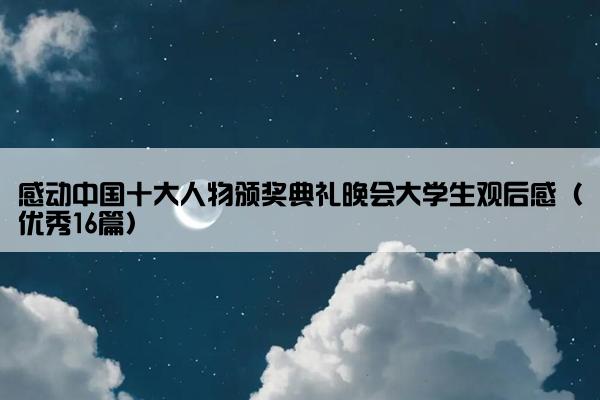 感动中国十大人物颁奖典礼晚会大学生观后感（优秀16篇）
