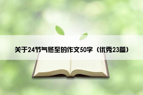 关于24节气冬至的作文50字（优秀23篇）