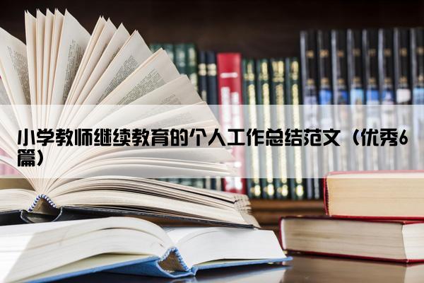 小学教师继续教育的个人工作总结范文（优秀6篇）