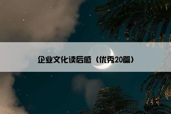 企业文化读后感（优秀20篇）