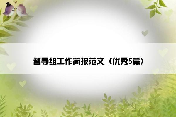 督导组工作简报范文（优秀5篇）