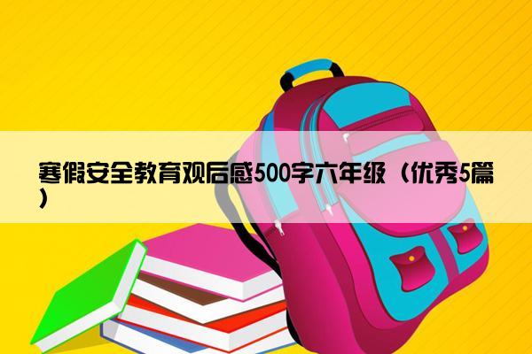 寒假安全教育观后感500字六年级（优秀5篇）