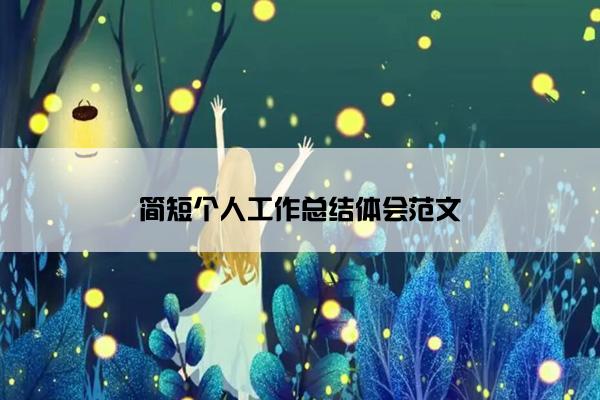 简短个人工作总结体会范文