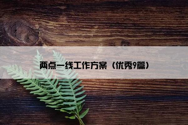 两点一线工作方案（优秀9篇）