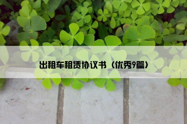出租车租赁协议书（优秀9篇）