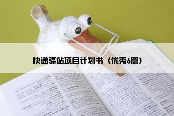 快递驿站项目计划书（优秀6篇）