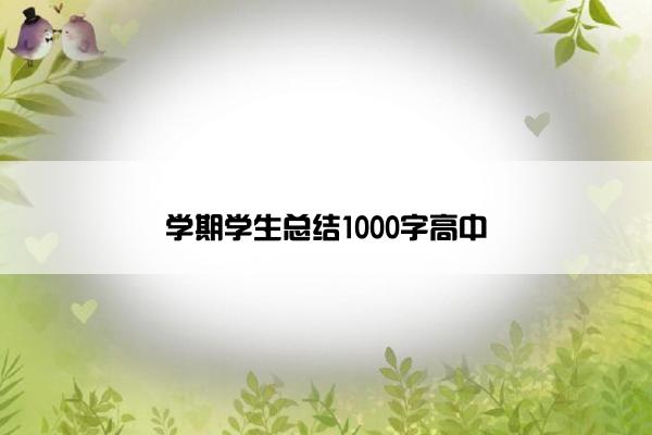 学期学生总结1000字高中