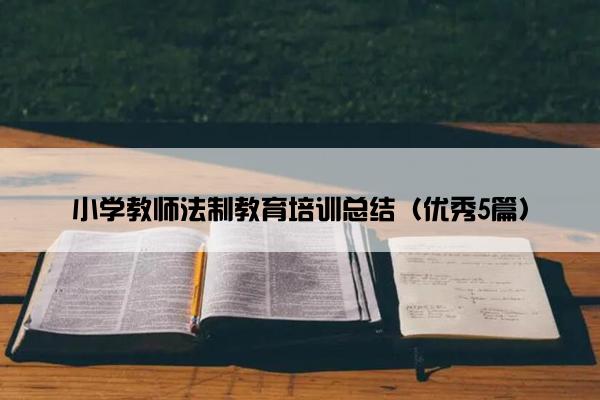 小学教师法制教育培训总结（优秀5篇）
