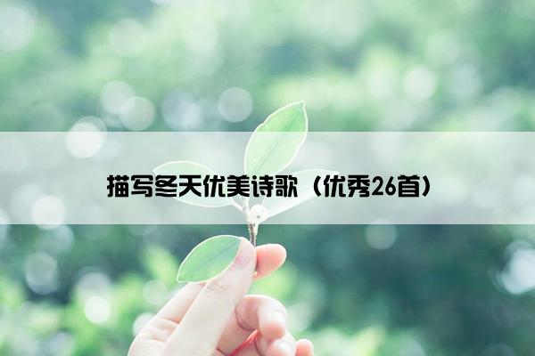 描写冬天优美诗歌（优秀26首）