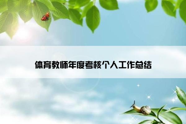 体育教师年度考核个人工作总结