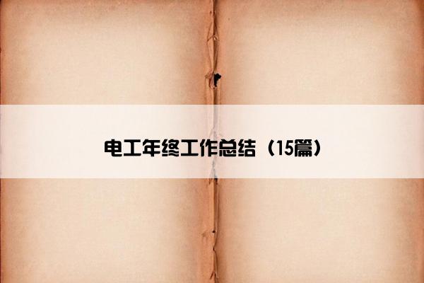 电工年终工作总结（15篇）