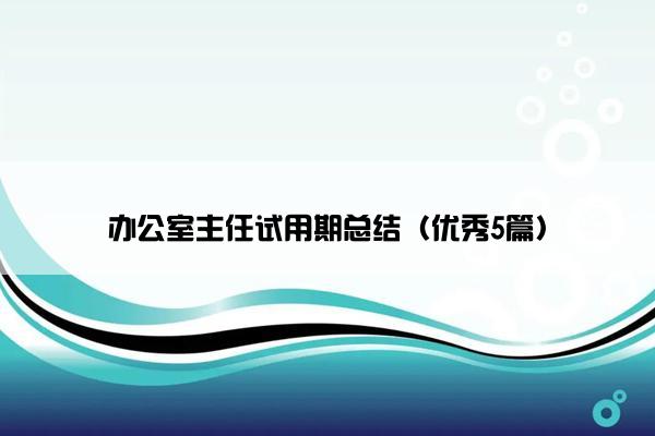 办公室主任试用期总结（优秀5篇）