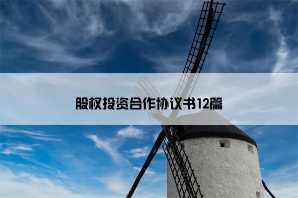 股权投资合作协议书12篇