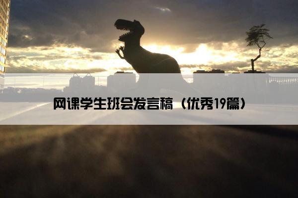 网课学生班会发言稿（优秀19篇）