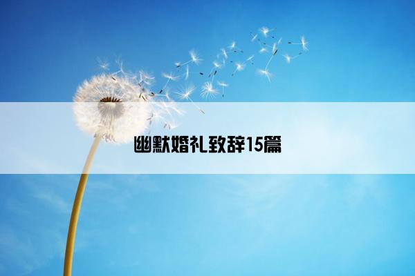 幽默婚礼致辞15篇
