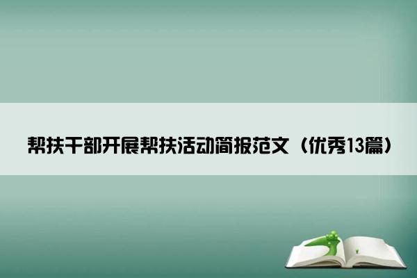 帮扶干部开展帮扶活动简报范文（优秀13篇）