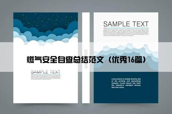燃气安全自查总结范文（优秀16篇）