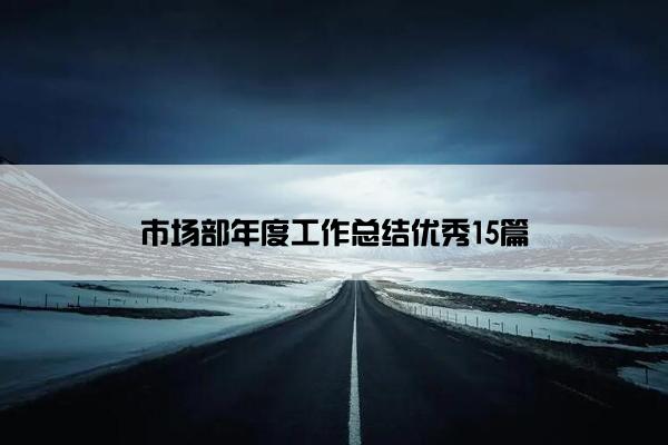 市场部年度工作总结优秀15篇