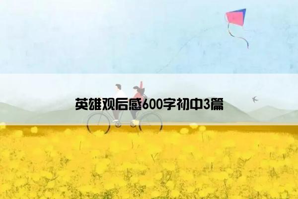 英雄观后感600字初中3篇