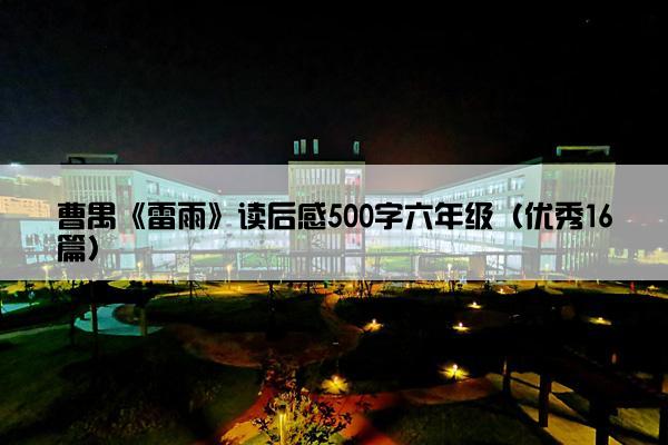 曹禺《雷雨》读后感500字六年级（优秀16篇）