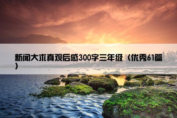 新闻大求真观后感300字三年级（优秀61篇）