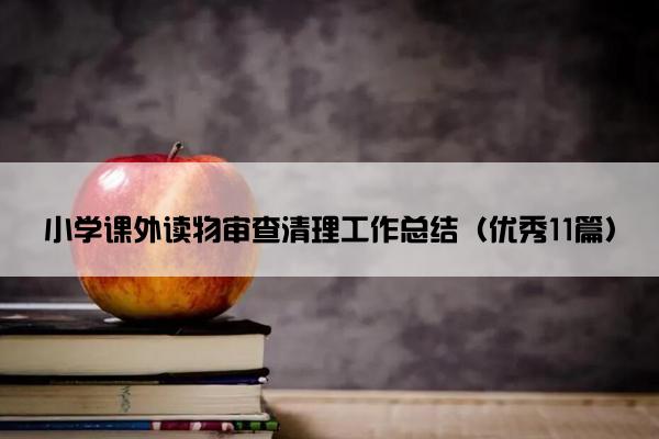 小学课外读物审查清理工作总结（优秀11篇）
