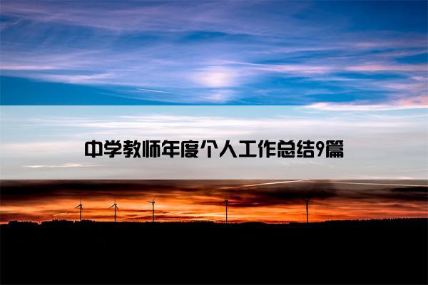 中学教师年度个人工作总结9篇