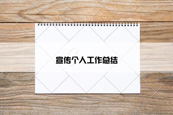 宣传个人工作总结