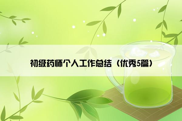 初级药师个人工作总结（优秀5篇）