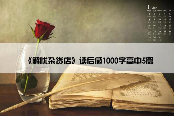 《解忧杂货店》读后感1000字高中5篇