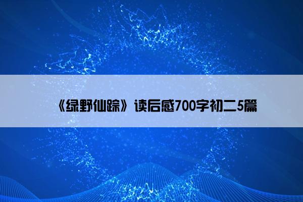 《绿野仙踪》读后感700字初二5篇