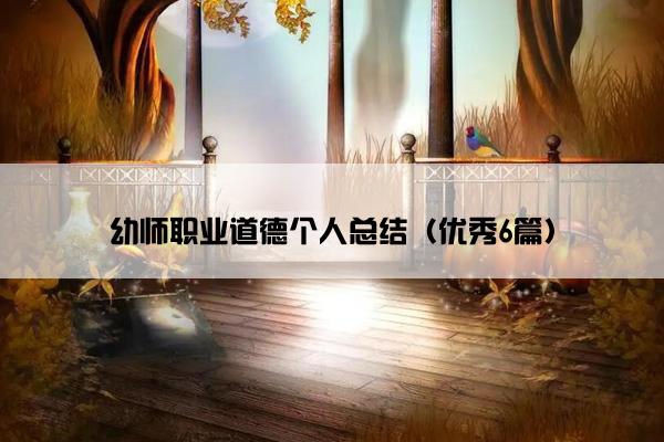 幼师职业道德个人总结（优秀6篇）