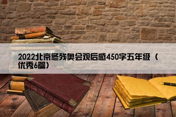 2022北京冬残奥会观后感450字五年级（优秀6篇）