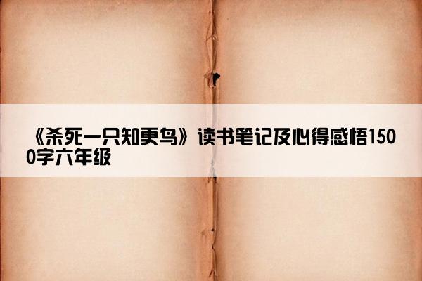 《杀死一只知更鸟》读书笔记及心得感悟1500字六年级