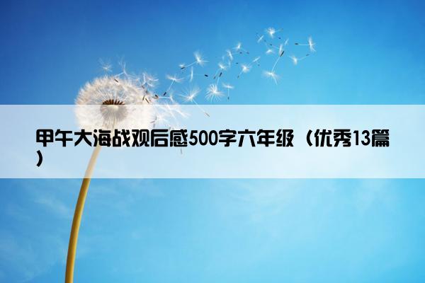 甲午大海战观后感500字六年级（优秀13篇）