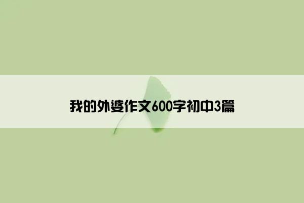 我的外婆作文600字初中3篇
